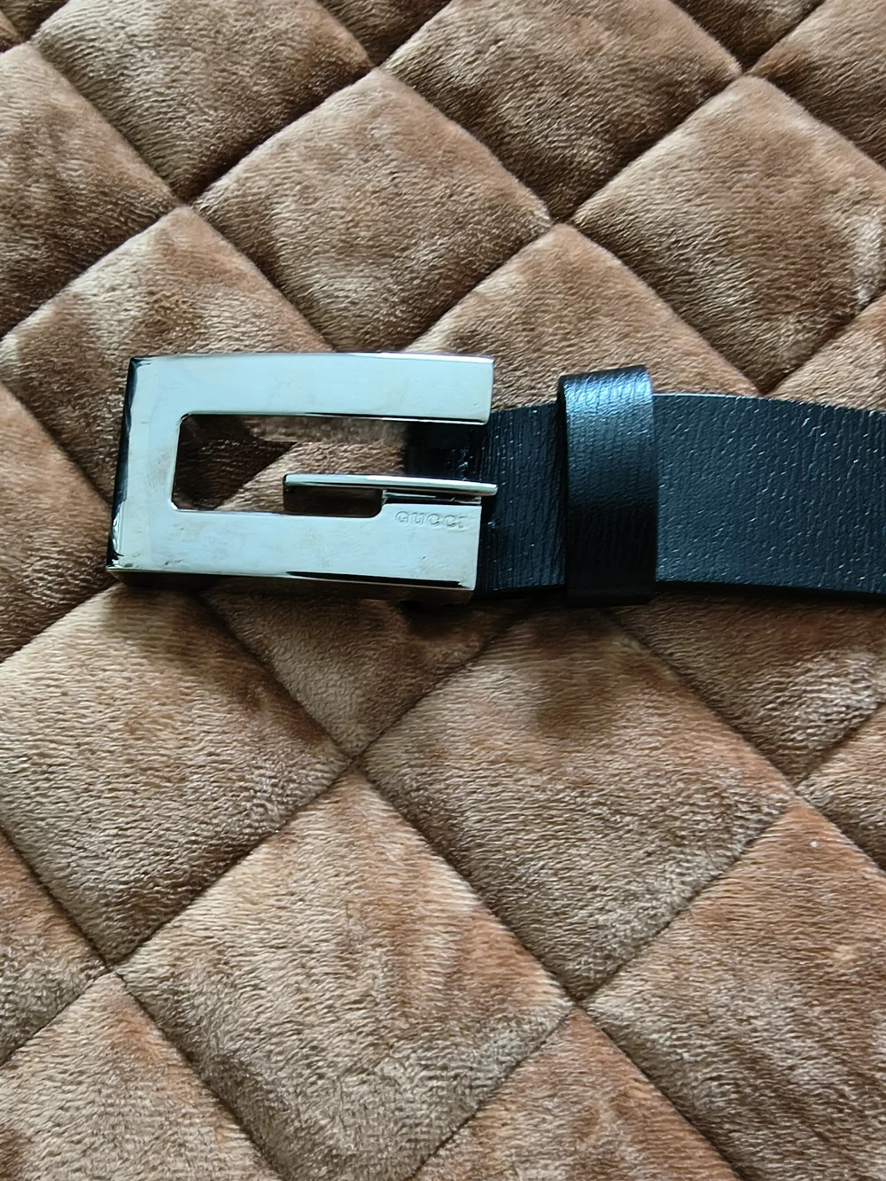 1998 Gucci The Era Of Tom Ford Black Leather Belt with Silver-Tone Buckle